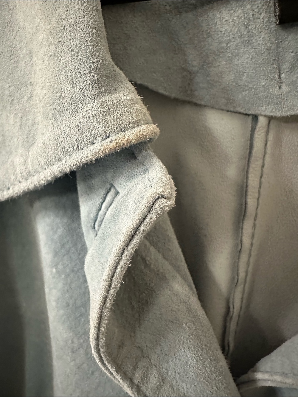 Bernardo Genuine Suede Leather Jacket 2X Powder Blue Button Front - Picture 6 of 6